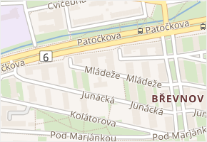 Břevnov v obci Praha - mapa části obce