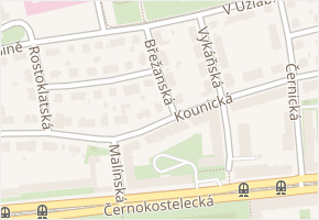 Břežanská v obci Praha - mapa ulice