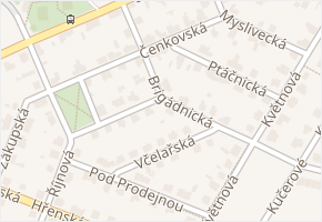 Brigádnická v obci Praha - mapa ulice