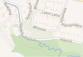 Břízova v obci Praha - mapa ulice