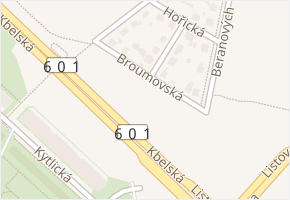 Broumovská v obci Praha - mapa ulice