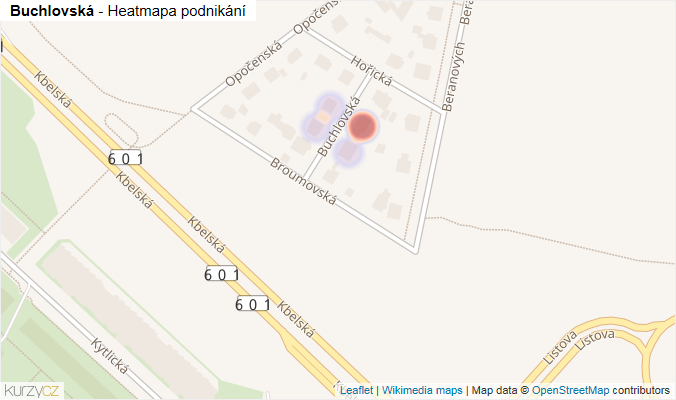 Mapa Buchlovská - Firmy v ulici.