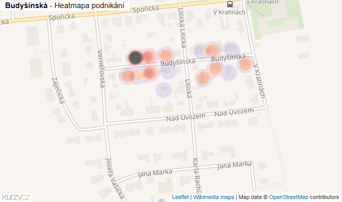 Mapa Budyšínská - Firmy v ulici.