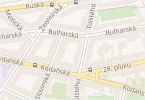 Bulharská v obci Praha - mapa ulice