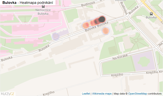 Mapa Bulovka - Firmy v ulici.
