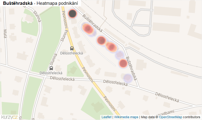 Mapa Buštěhradská - Firmy v ulici.