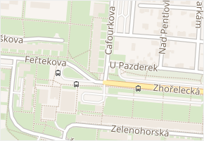 Cafourkova v obci Praha - mapa ulice