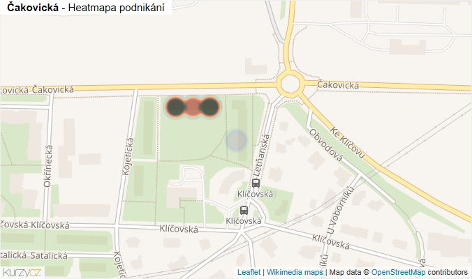 Mapa Čakovická - Firmy v ulici.
