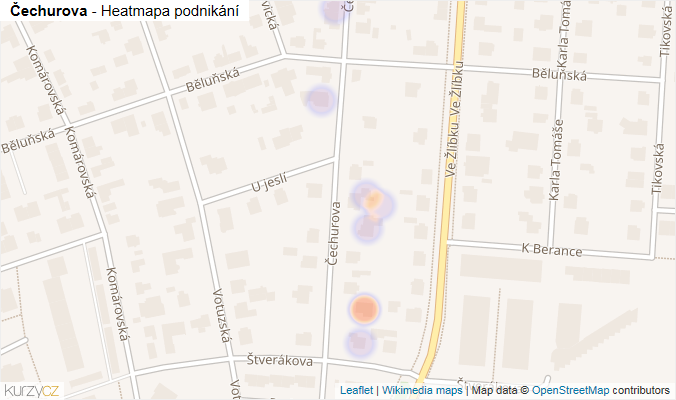 Mapa Čechurova - Firmy v ulici.