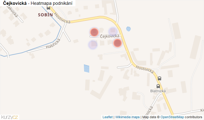 Mapa Čejkovická - Firmy v ulici.