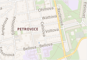 Celsiova v obci Praha - mapa ulice
