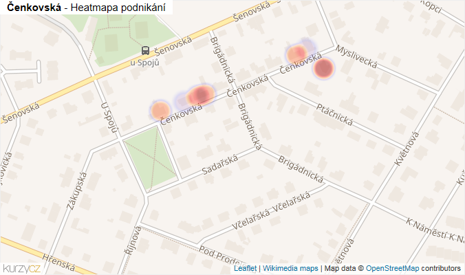 Mapa Čenkovská - Firmy v ulici.