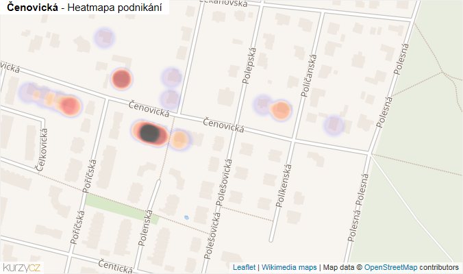 Mapa Čenovická - Firmy v ulici.