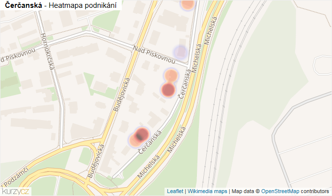 Mapa Čerčanská - Firmy v ulici.