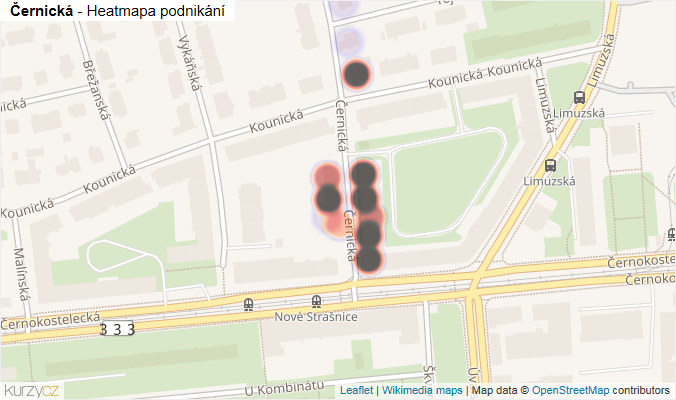 Mapa Černická - Firmy v ulici.
