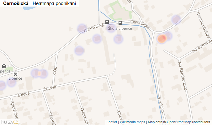 Mapa Černošická - Firmy v ulici.