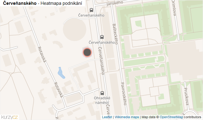 Mapa Červeňanského - Firmy v ulici.