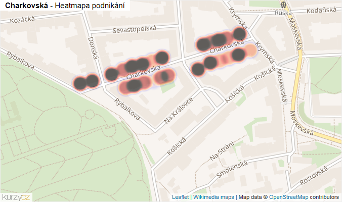 Mapa Charkovská - Firmy v ulici.
