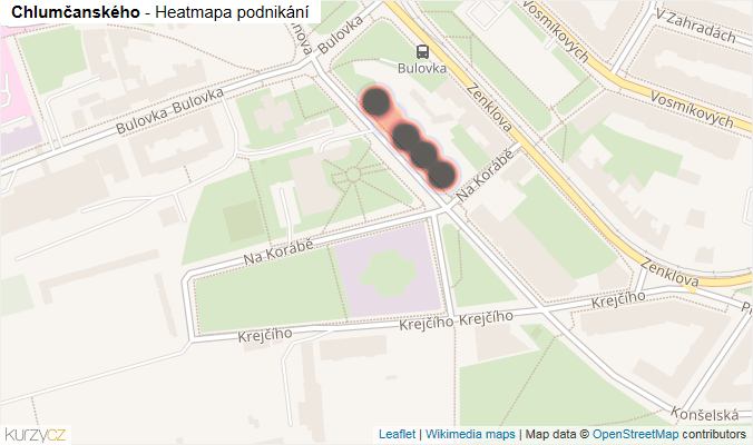 Mapa Chlumčanského - Firmy v ulici.