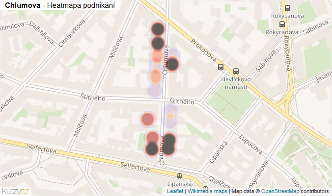 Mapa Chlumova - Firmy v ulici.