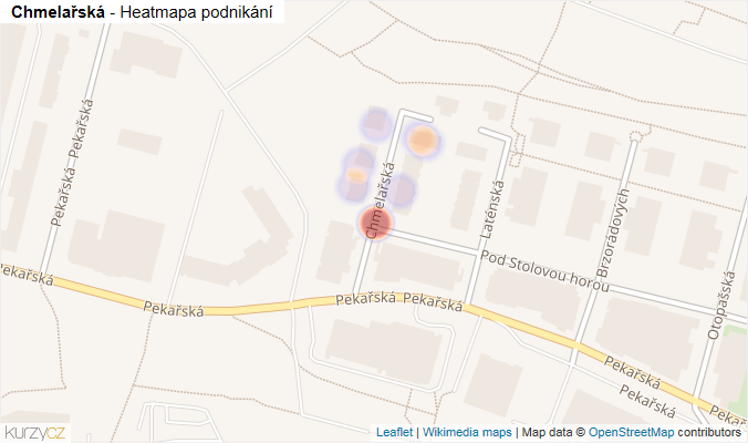Mapa Chmelařská - Firmy v ulici.