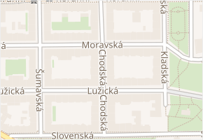 Chodská v obci Praha - mapa ulice