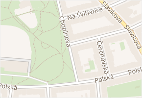 Chopinova v obci Praha - mapa ulice