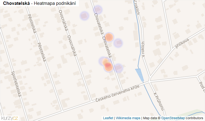 Mapa Chovatelská - Firmy v ulici.