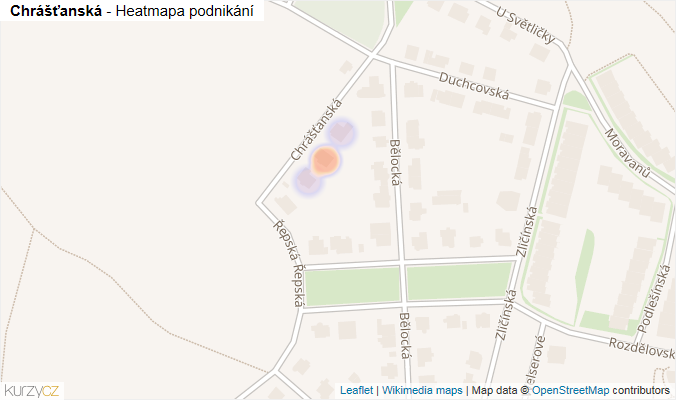Mapa Chrášťanská - Firmy v ulici.