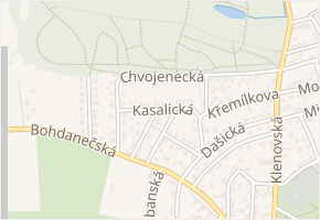 Chvojenecká v obci Praha - mapa ulice