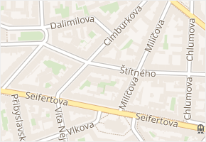 Cimburkova v obci Praha - mapa ulice