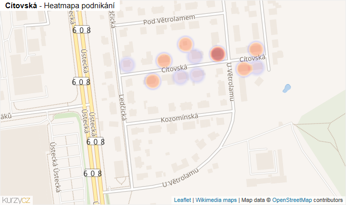 Mapa Cítovská - Firmy v ulici.
