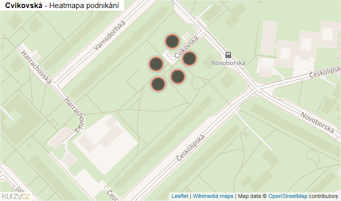 Mapa Cvikovská - Firmy v ulici.