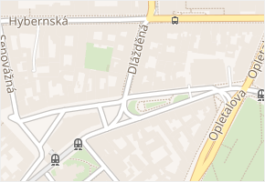 Dlážděná v obci Praha - mapa ulice