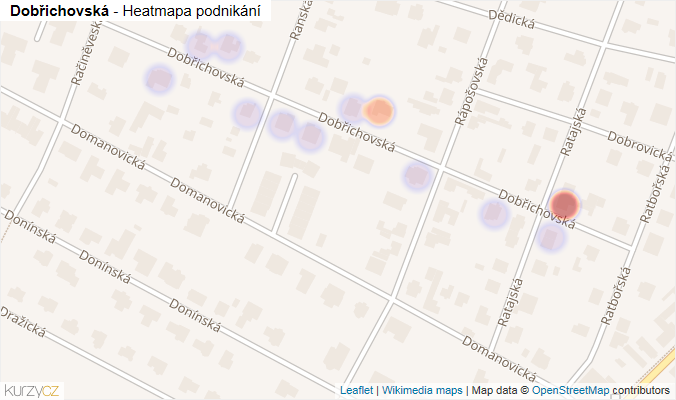 Mapa Dobřichovská - Firmy v ulici.