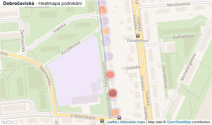 Mapa Dobročovická - Firmy v ulici.