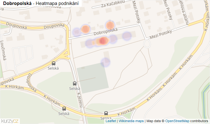 Mapa Dobropolská - Firmy v ulici.