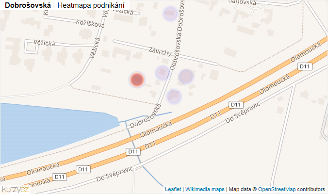 Mapa Dobrošovská - Firmy v ulici.