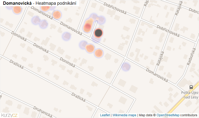 Mapa Domanovická - Firmy v ulici.
