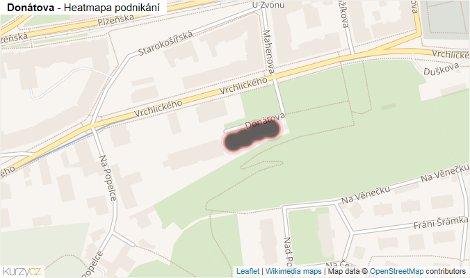 Mapa Donátova - Firmy v ulici.