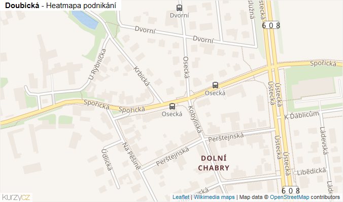 Mapa Doubická - Firmy v ulici.