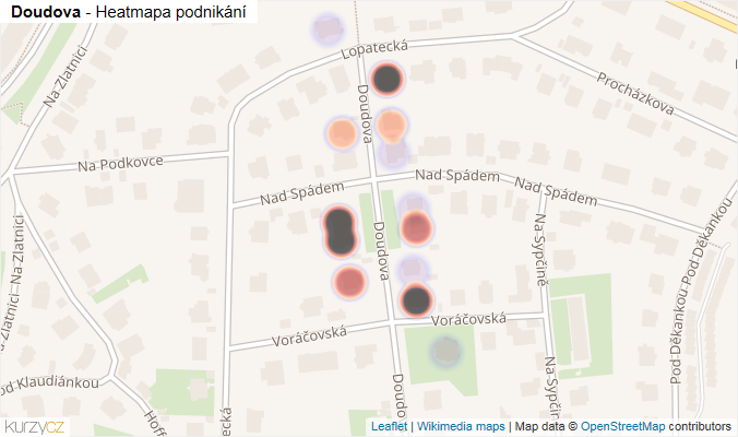 Mapa Doudova - Firmy v ulici.