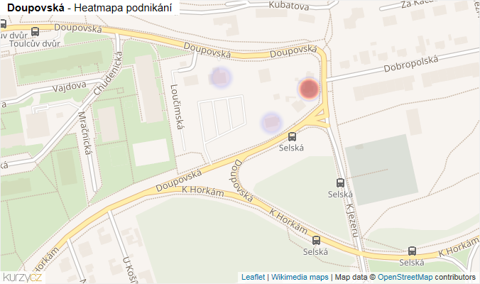 Mapa Doupovská - Firmy v ulici.
