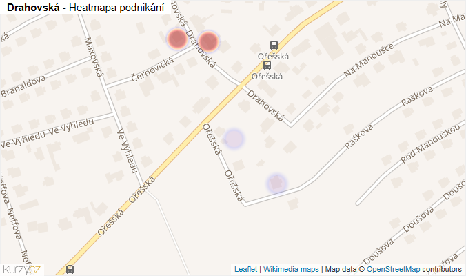 Mapa Drahovská - Firmy v ulici.