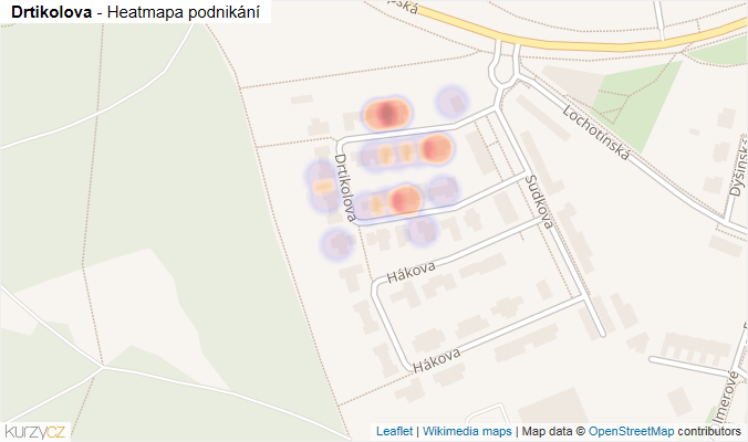 Mapa Drtikolova - Firmy v ulici.