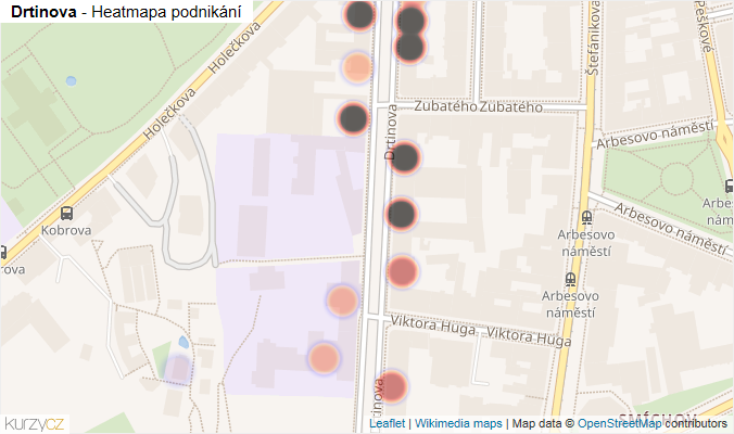 Mapa Drtinova - Firmy v ulici.