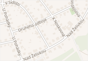 Druhého odboje v obci Praha - mapa ulice