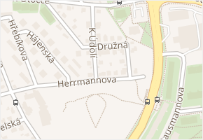 Družná v obci Praha - mapa ulice