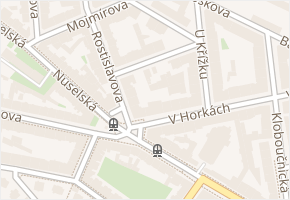Družstevní v obci Praha - mapa ulice