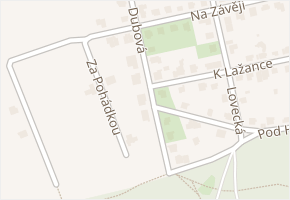 Dubová v obci Praha - mapa ulice